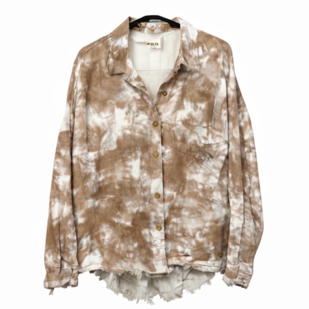 POL Tan and Cream Patterned Jacket